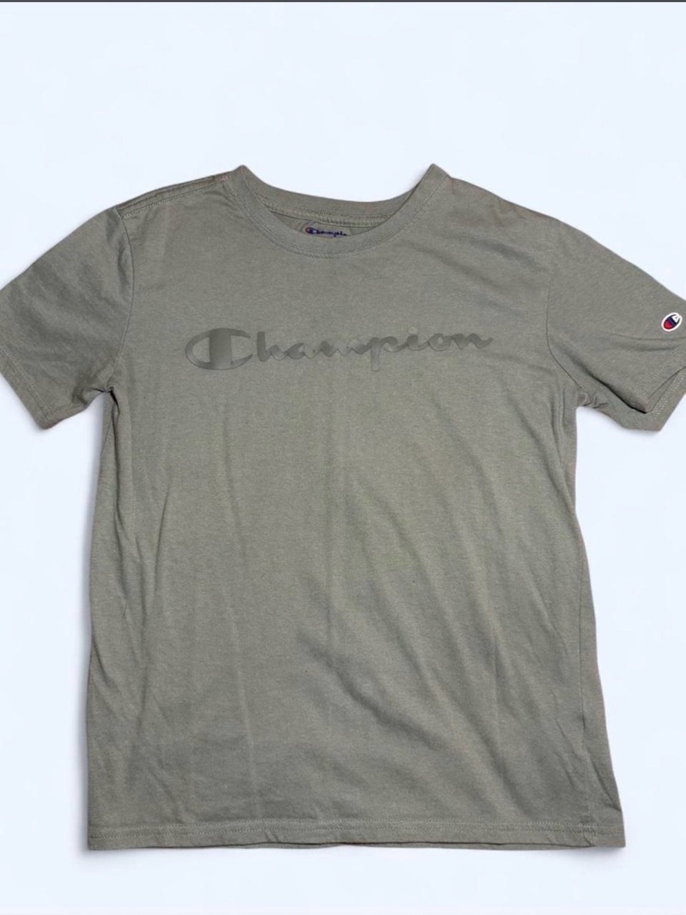 Champion Olive Green Logo Short Sleeve Tee